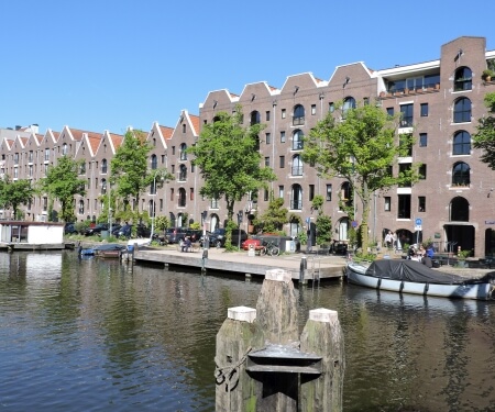 Entrepotdok canal Amsterdam storage houses